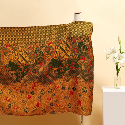 Batik Fabric - Aviary Bloom - Emerald Aviary