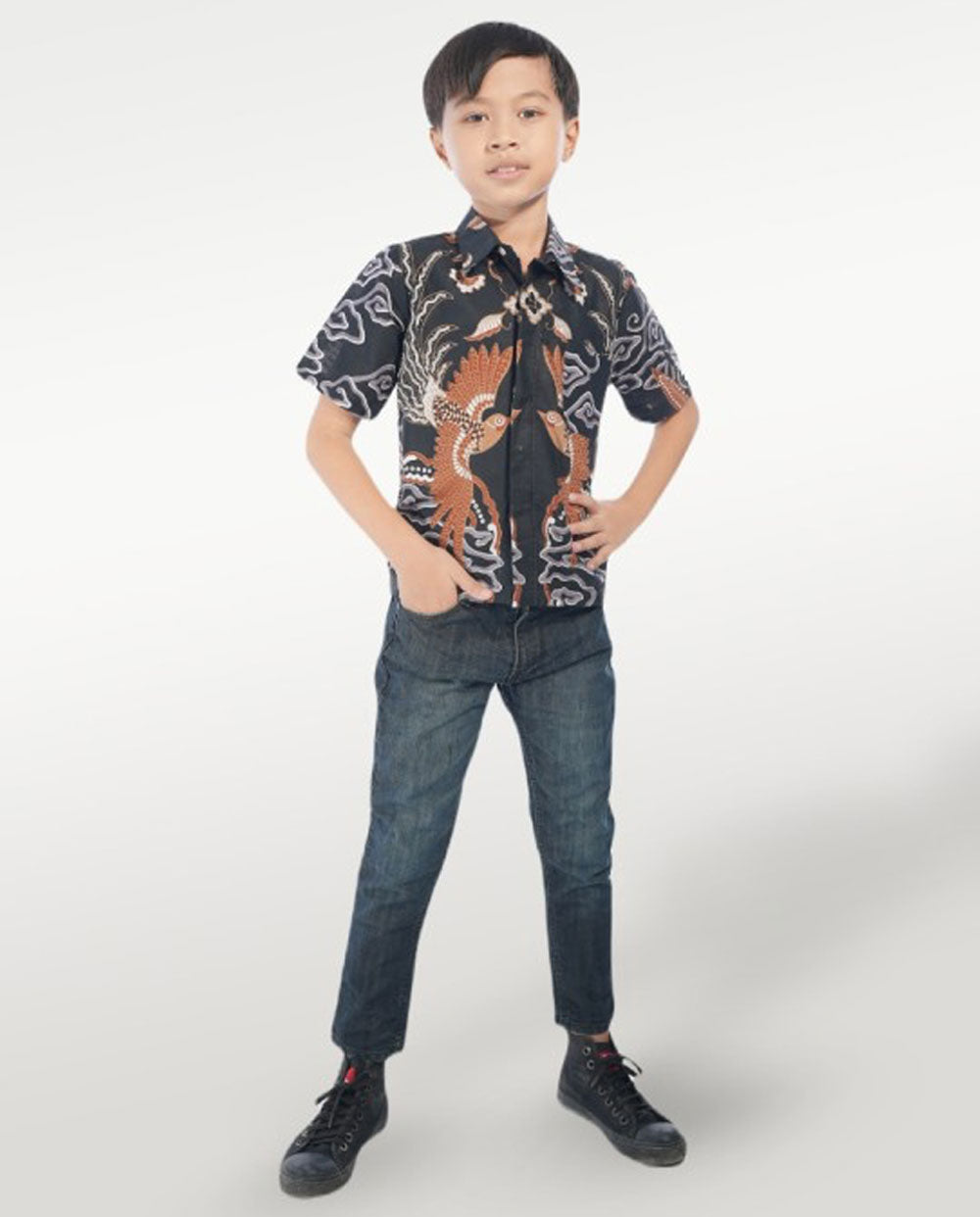 Kid's Batik Shirt - Majestic Phoenix 3