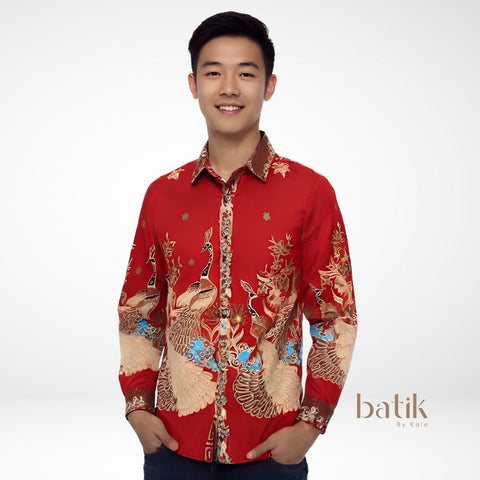 メンズ Long Sleeve Batik Shirts Men's Long Sleeve Batik Shirt- Phoenix Prosperity | Batik Germany