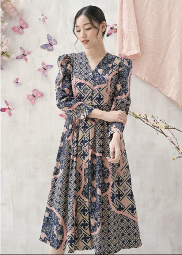 Women's Batik Midi Dress - Artistic Heritage