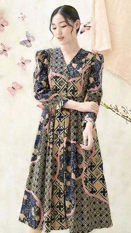 Women's Batik Midi Dress - Artistic Heritage | Batik Germany Women's Batik Midi Dress - Artistic Heritage | Batik Germany